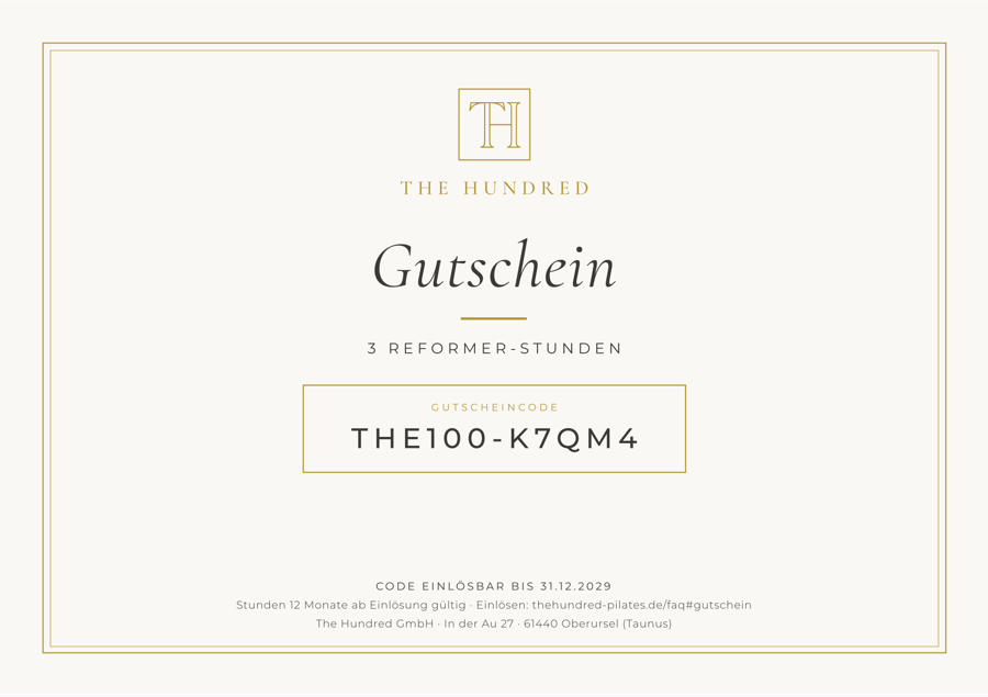 Gutschein im Design Classic: cremefarben mit goldenem Rahmen
