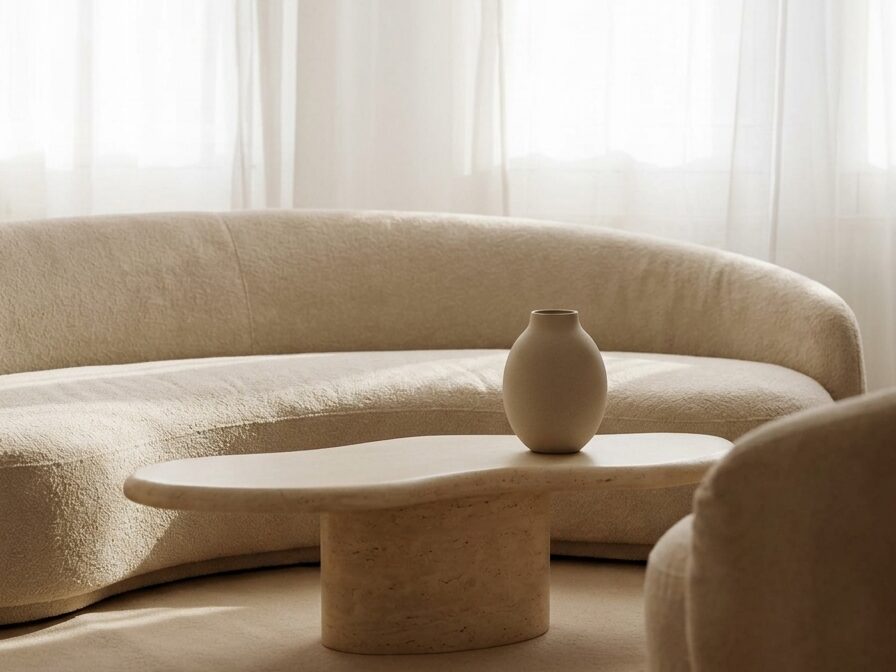 Tisch und Vase in der Lounge von The Hundred